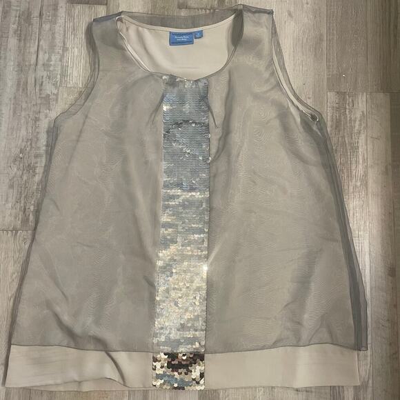 Simply Vera Vera Wang sequined tank w/ tulle overlay size XL - Picture 8 of 13